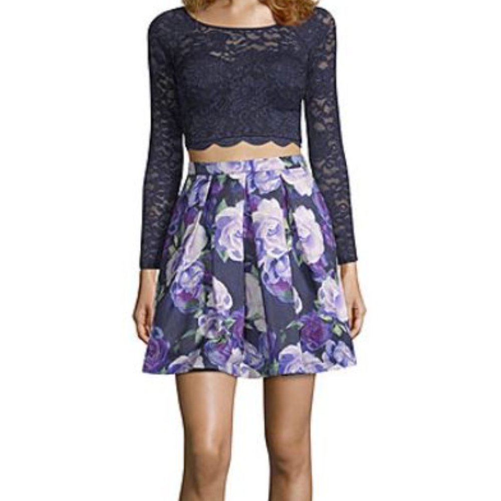 .My Michelle Juniors Long Sleeve Dress Set